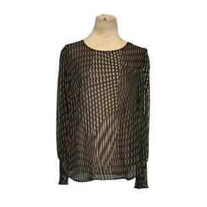 A New Day black yellow sheer long-sleeve blouse size L